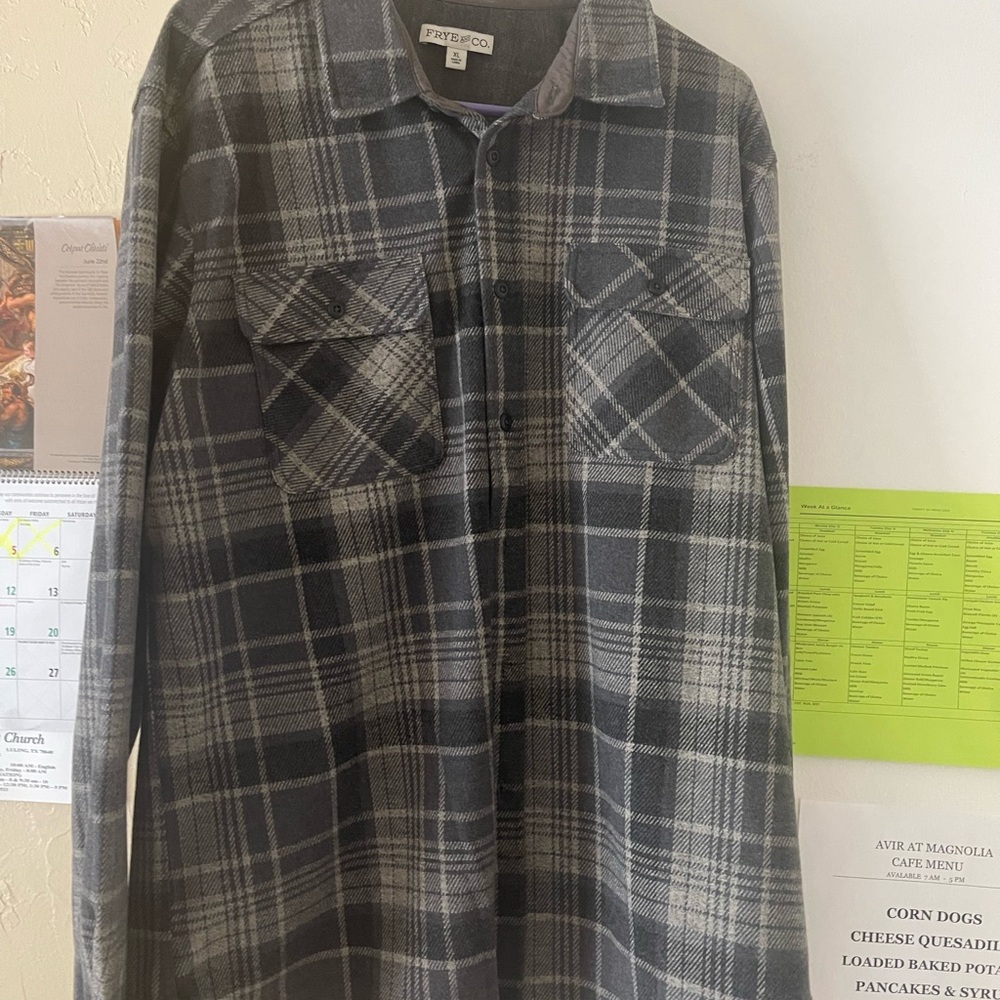FRYE AND CO. Gray Plaid Shirt